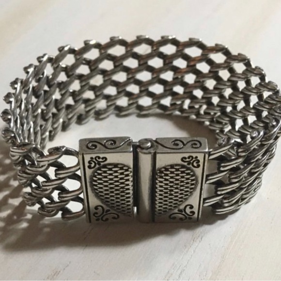 RETIRED AUTHENTIC BRIGHTON CHAIN MAIL MULTI LINK SET NECKLACE, BRACELET&EARRINGS - Picture 12 of 13